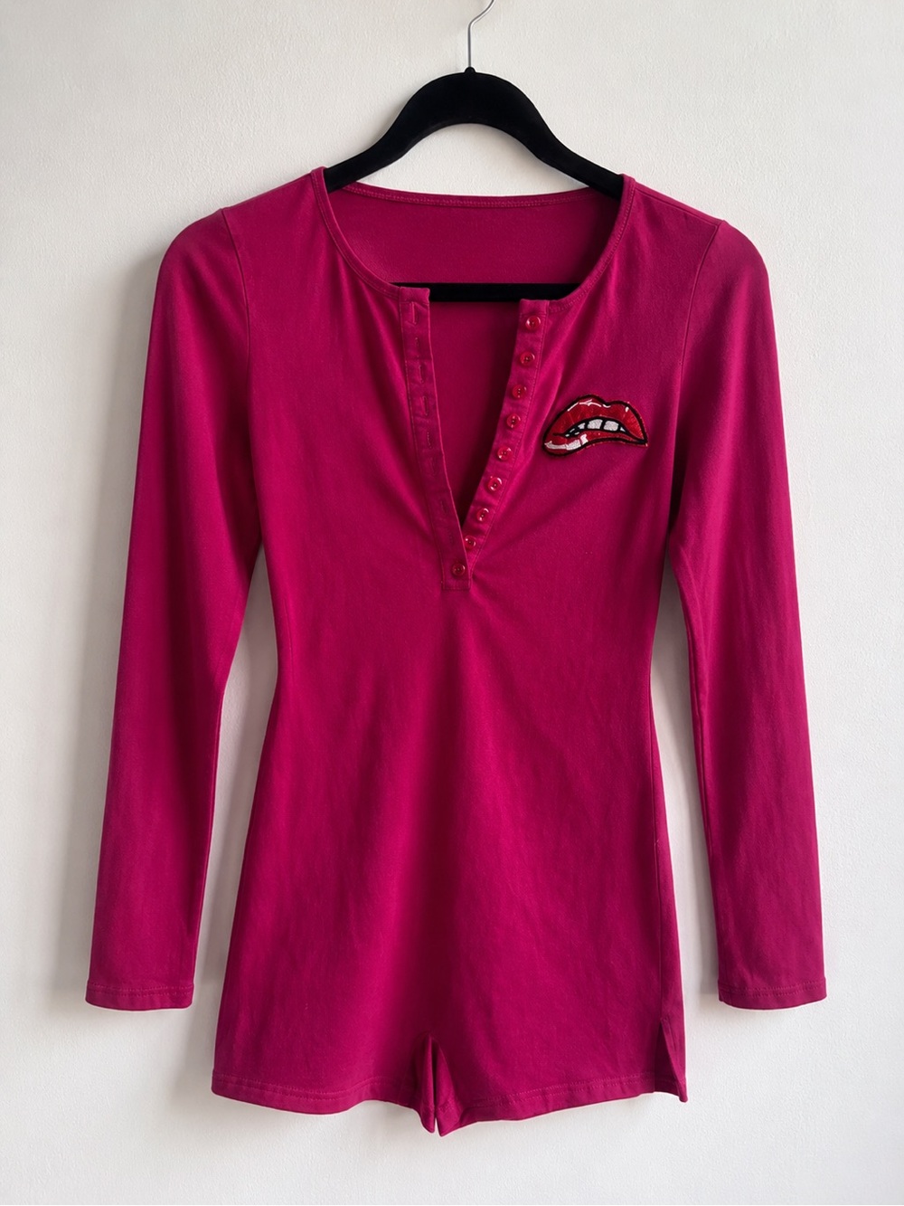 Hot Pink Tank Dress with Front Logo Patch